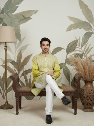 Designer Embroidery Silk Blend Kurta Pyjama for Men