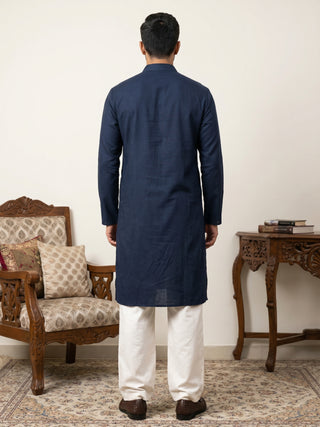 Traditional Embroidered Kurta with Korean Pants