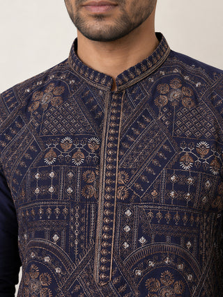 Traditional Embroidered Kurta with Korean Pants