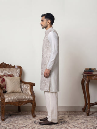 Traditional Embroidered Kurta with Korean Pants