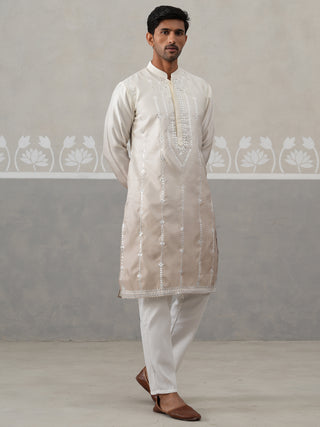 Silk Blend Mirror Work Kurta Pyjama Set