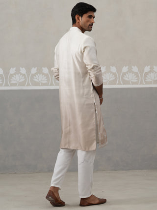Silk Blend Mirror Work Kurta Pyjama Set