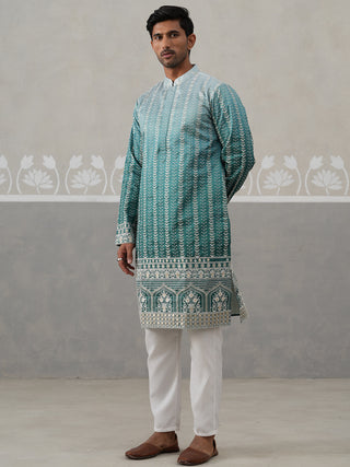 Silk Blend Kurta Pyjama Set