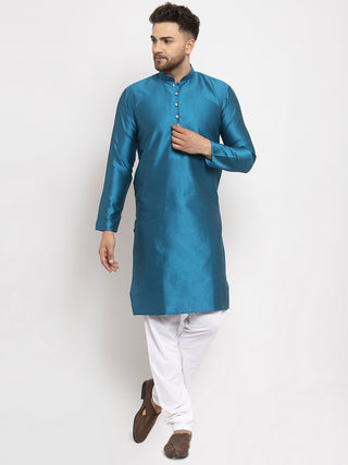 Jompers Men's Peacock Jacquard Kurta Payjama Sets