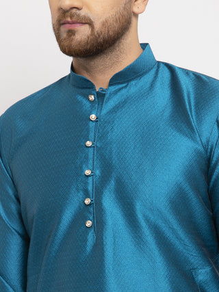 Jompers Men's Peacock Jacquard Kurta Payjama Sets