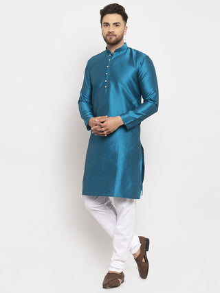 Jompers Men's Peacock Jacquard Kurta Payjama Sets