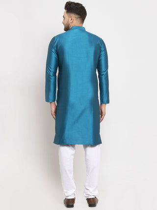 Jompers Men's Peacock Jacquard Kurta Payjama Sets