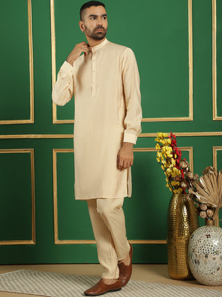 Jompers Men's Solid Cotton Kurtas