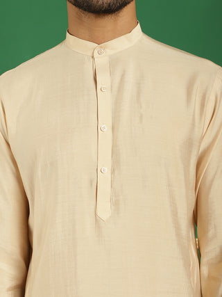 Solid Silk Blend Kurta with Churidar