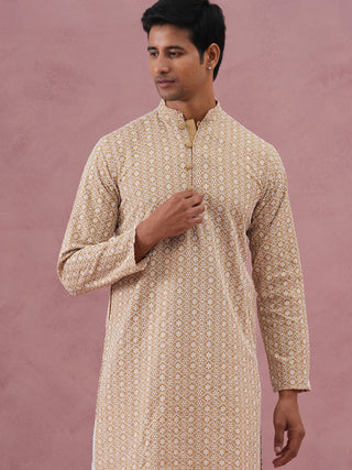 Floral Embroidered Kurta With Churidar