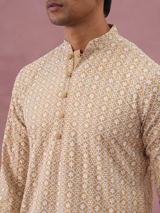 Floral Embroidered Kurta With Churidar