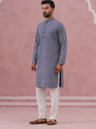 Floral Embroidered Kurta With Churidar