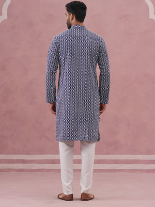Floral Embroidered Kurta With Churidar