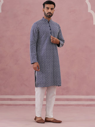 Floral Embroidered Kurta With Churidar