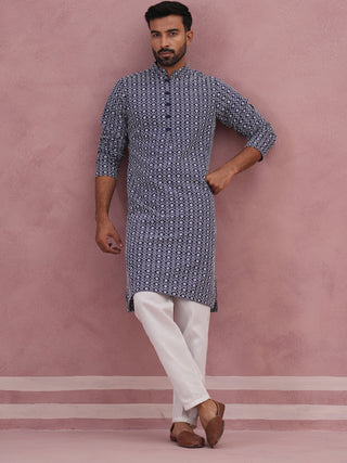 Floral Embroidered Kurta With Churidar