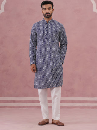 Floral Embroidered Kurta With Churidar