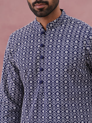 Floral Embroidered Kurta With Churidar