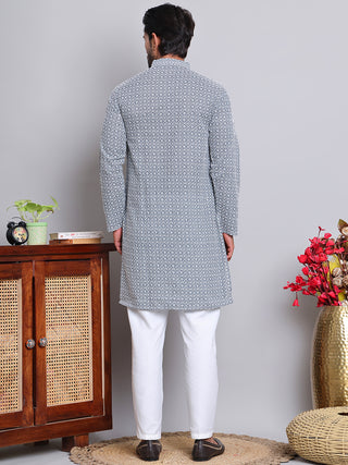 Floral Embroidered Kurta With Churidar