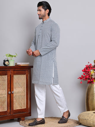 Floral Embroidered Kurta With Churidar