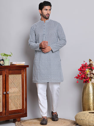 Floral Embroidered Kurta With Churidar