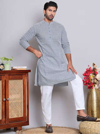 Floral Embroidered Kurta With Churidar