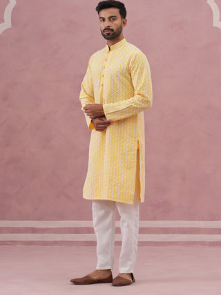 Floral Embroidered Kurta With Churidar