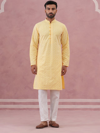 Floral Embroidered Kurta With Churidar