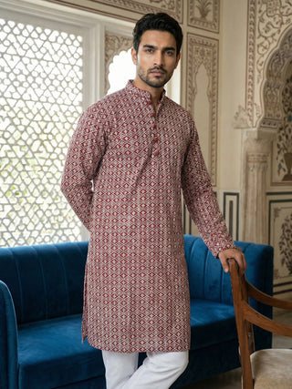 Floral Embroidered Kurta With Churidar