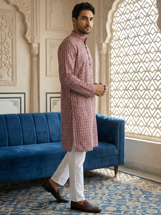 Floral Embroidered Kurta With Churidar