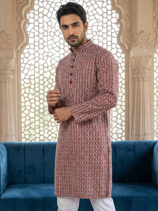 Floral Embroidered Kurta With Churidar