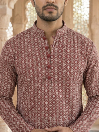 Floral Embroidered Kurta With Churidar