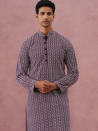 Floral Embroidered Kurta With Churidar