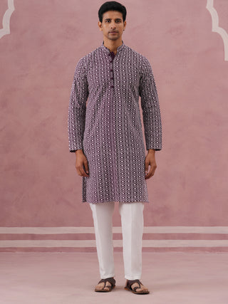 Floral Embroidered Kurta With Churidar
