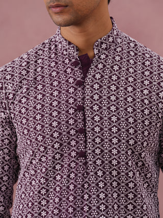 Floral Embroidered Kurta With Churidar