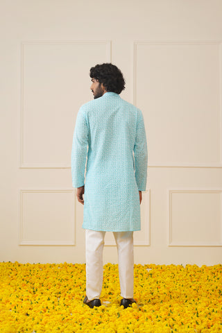 Jompers Men's Sky Embroidered Kurta Only