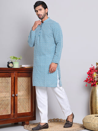 Floral Embroidered Kurta With Churidar