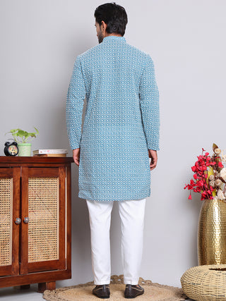 Floral Embroidered Kurta With Churidar