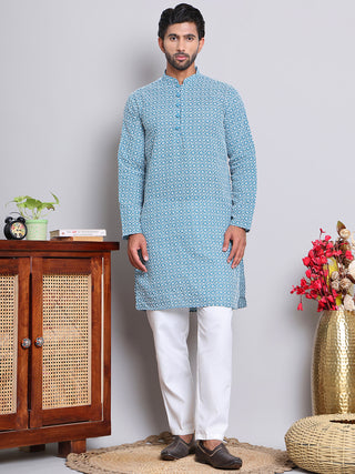 Floral Embroidered Kurta With Churidar