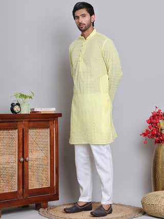 Floral Embroidered Kurta With Churidar