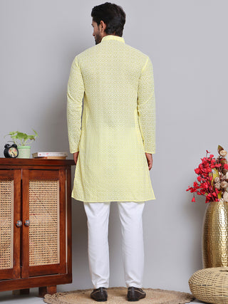 Floral Embroidered Kurta With Churidar