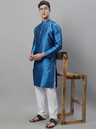 Jompers Men's Peacock Woven Kurta Only