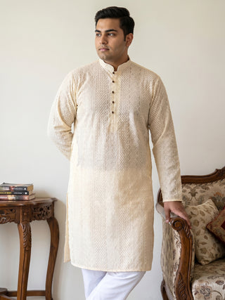 Embroidered Cotton Kurta with Churidar