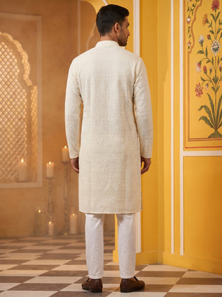Embroidered Cotton Kurta with Churidar