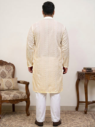 Embroidered Cotton Kurta with Churidar
