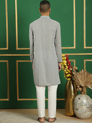 Chikankari Cotton Kurta with Churidar