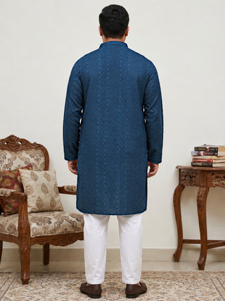 Embroidered Cotton Kurta with Churidar
