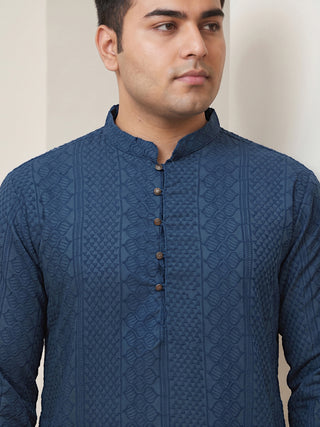 Embroidered Cotton Kurta with Churidar
