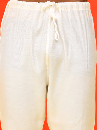 Jompers Men White Embroidered Kurta with Pyjamas