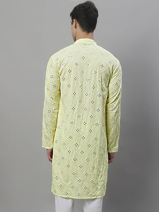 Men's Embroidered Mirror Work Kurtas