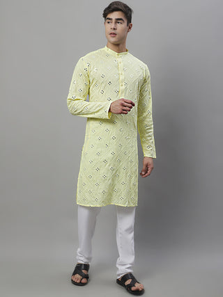 Men's Embroidered Mirror Work Kurtas